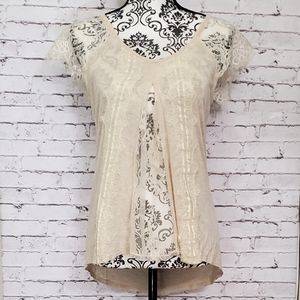 Taylor & Sage Cream Lace Tunic